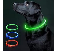 COOL PAWS LED Dog Collar - USB Rechargeable, Adjustable Dog Collar Light, Waterproof & Durable Reflective Light Up Dog Collars for Night with 3 Flashing Modes for Small, Medium & Large Dogs, Green