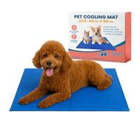 Cool Paws Pet Cooling Mat - Large Self-Cooling Gel Pad for Dogs & Cats - Foldable, Durable, Non-Toxic Mat for Crate, Bed, Car, Floor - Cool Mat for Summer Heat Relief, Travel, Blue 40x50cm