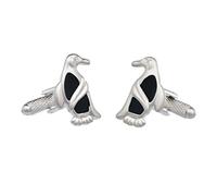 Cool Penguin Cufflinks With Crystal Design Eye In Onyx Art Cufflinks Box