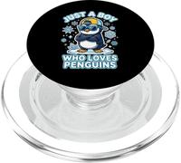 Cool Penguin In Yellow Cap Just A Boy Who Loves Penguins PopSockets PopGrip for MagSafe