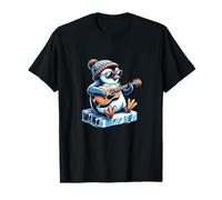Cool Penguin Playing Guitar with Sunglasses and Beanie T-Shirt