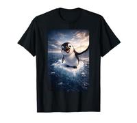 Cool Penguin Selfie on Iceberg Cinematic Ocean Graphic T-Shirt