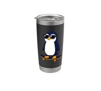 Cool Penguin Skateboard Graphic Design Stainless Steel Insulated Tumbler