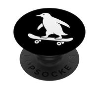 Cool Penguin Skateboard Minimal Art Stylish Design PopSockets Adhesive PopGrip