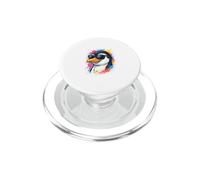 Cool Penguin with Sunglasses Colorful Paint Splash PopSockets PopGrip for MagSafe