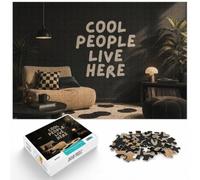 Cool People Live Here, 1000 Piece Paper Jigsaw, 1000pcs (52x38cm) | For winter weekends, this adult jigsaw puzzle with 1000 pieces fits Christmas gifting, holiday breaks and winter weekends.