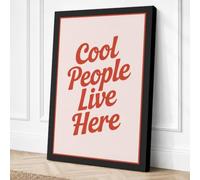 Cool People Live Here Canvas Wall Art Print 30x20 Inch (76 x 51 cm)