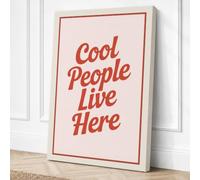 Cool People Live Here Canvas Wall Art Print 36x24 Inch (91 x 61 cm)