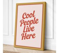 Cool People Live Here Canvas Wall Art Print 36x24 Inch (91 x 61 cm)