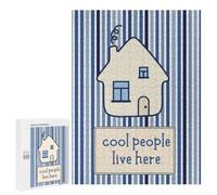 Cool People Live Here House Hobby Jigsaw Puzzle for Adults, 500 PCS, Versatile Leisure for Adults Who Enjoy Jigsaws, for Creative Downtime