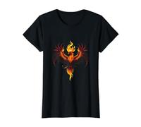 Cool Phoenix, Firebird, Mythical Bird Value Graphic T-Shirt, Women, Black, XS