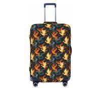 Cool Phoenix Flame Print Travel Luggage Covers, Washable Suitcase Covers Protector for Luggage 18-32 Inch High Elasticity, Black, X-Large
