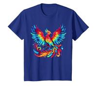Cool Phoenix Graphic Spirit Animal Illustration Tie Dye Art T-Shirt, Youth, Royal Blue, Small