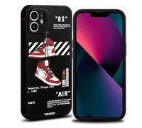 Cool Phone Case for iPhone 12 Case for Boys Men Aesthetic Red Basketball Drop-resistant Lens Protection Sport Sneaker Street Design Shockproof Designer Cases Compatible with iPhone 12 Case Black