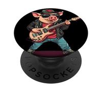 Cool Pig with an Electric Guitar Bringing the Fun PopSockets Adhesive PopGrip