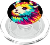 Cool Pika Graphic Spirit Animal Illustration Tie Dye Art PopSockets PopGrip for MagSafe