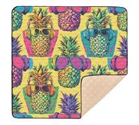 Cool Pineapple Art Style Large Sturdy Baby Play Mat for Floor 1-Piecing Tummy Time & Crawling Mat for Baby Toddler Infant, 50'' x 50''