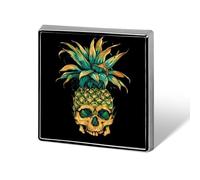 Cool Pineapple Skull Custom Lapel Pins Square Brooch Tie Suit Dress Accessories for Men Women Wedding Birthday