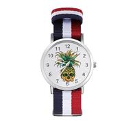 Cool Pineapple Skull Custom Quartz Watches Arabic Numerals Wrist Watch with Adjustable Strap for Men Women