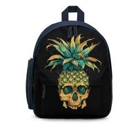 Cool Pineapple Skull Cute Backpack Small Daily Daypack Travel Shoulder Bag with Adjustable Strap Funny Graphic