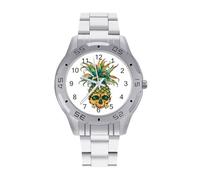 Cool Pineapple Skull Men's Business Watch Fashion Stainless Steel Wristwatches Custom Easy Read Watches for Women