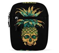 Cool Pineapple Skull Small Crossbody Bag for Men Women