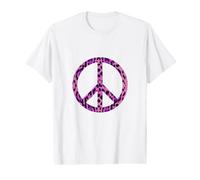 Cool Pink Leopard Cheetah Peace Sign Value Graphic T-Shirt