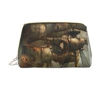 Cool Pirate Ship Printed Cosmetic Bags for Women Mom, Small PVC Leather Travel Makeup Bag Cute Gifts Toiletry Bag with Zipper