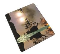 Cool Pirate Ship Stitched Edge Mouse Pad - 3mm Rubber Base Desk Mat for Office Work Gaming, Non-Slip Keyboard Pad, Vertical Rectangle