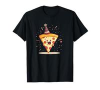Cool Pizza Face Costume with Celebration Hat T-Shirt