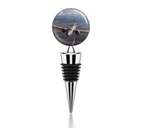 Cool Plane Wine Stopper Zinc Alloy Beverage Bottle Stopper Reusable Leak Proof Wine Cork Cute Champagne Saver Decorative Bottle Sealer Plug Gift for Men Women