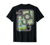Cool Play Mat Race Car Track On Dad Shirt with Dinosaurs T-Shirt