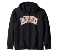 Cool Poker Ass Royal Flush Poker Player Cards Poker Face Zip Hoodie