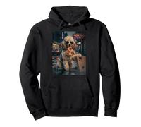 Cool Poodle Pizza Nocturne Night Dog Pullover Hoodie