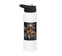 Cool Poodle Pizza Nocturne Night Dog Stainless Steel Insulated Water Bottle
