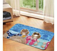 Cool Pool Water Printing Pet Absorbent Tablecloth, Special Pad For Pet Bowls, Rollable For Storage, Ideal For Pet Bowls