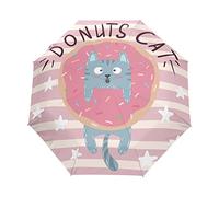 Cool Pretty Funny Cat Kitty Automatic Umbrella Windproof Foldable Umbrells Auto Open Close for Girls Boys Women