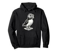 Cool Puffin Wearing Sunglasses Bird Drawing Art Pullover Hoodie
