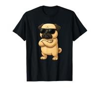 Cool Pug Cartoon Funny Dog with Sunglasses T-Shirt
