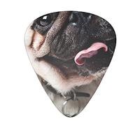 Cool Pug Dog Guitar Picks 12 Pcs Classical Triangle Guitar Plectrums Includes Thin, Medium & Heavy Gauges 3 Sizes for Bass Electric Acoustic Guitars Ukulele with Organizer Storage Box