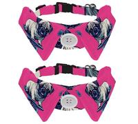 Cool Pug Dog Skaters Pattern Dog Collar Bowtie, Comfortable Adjustable Dog Bow Tie Collar for Small Boys and Girls Pets