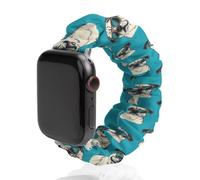 Cool Pug Dogs Elastic Scrunchie Watch Bands Bracelet Strap Compatible with IWatch Series 6 5 4 3 2 1 Silver-style 38mm/40mm