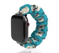Cool Pug Dogs Elastic Scrunchie Watch Bands Bracelet Strap Compatible with IWatch Series 6 5 4 3 2 1 Black-style 42mm/44mm