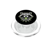 Cool Punk Rock Raccoon Face Spiked Collar Metal Music PopSockets PopGrip for MagSafe