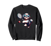 Cool Puppy Tennis Player With Sunglasses And Racket Sweatshirt