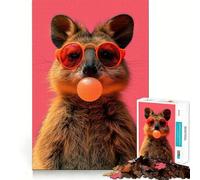 Cool Quokka with Sunglasses 1000 Pieces Puzzles for Teenagers Stress Free, Accurate Edge, Happy Challenge, Game Night (38x26cm)