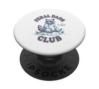 Cool Raccoon Feral Dads Club no rules no regrets PopSockets Adhesive PopGrip