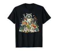 Cool Raccoon Lover Rock Sign Gesture Garbage Trash Raccoon T-Shirt