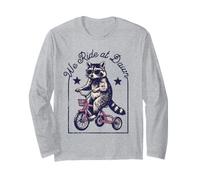 Cool Raccoon Riding Tricycle We Ride at Dawn Long Sleeve T-Shirt