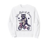 Cool Raccoon Riding Tricycle We Ride at Dawn Sweatshirt